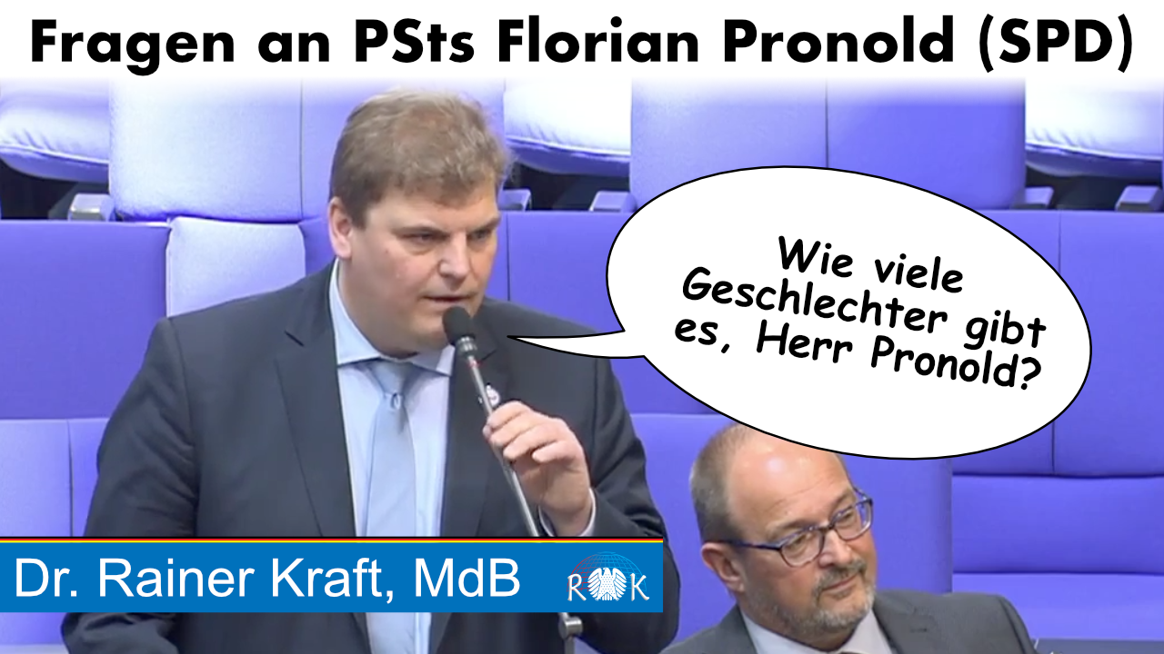 Neues Video Rainer Kraft Befragt Florian Pronold Wie Viele Geschlechter Gibt Es Eigentlich Dr Rainer Kraft Mitglied Des Bundestages